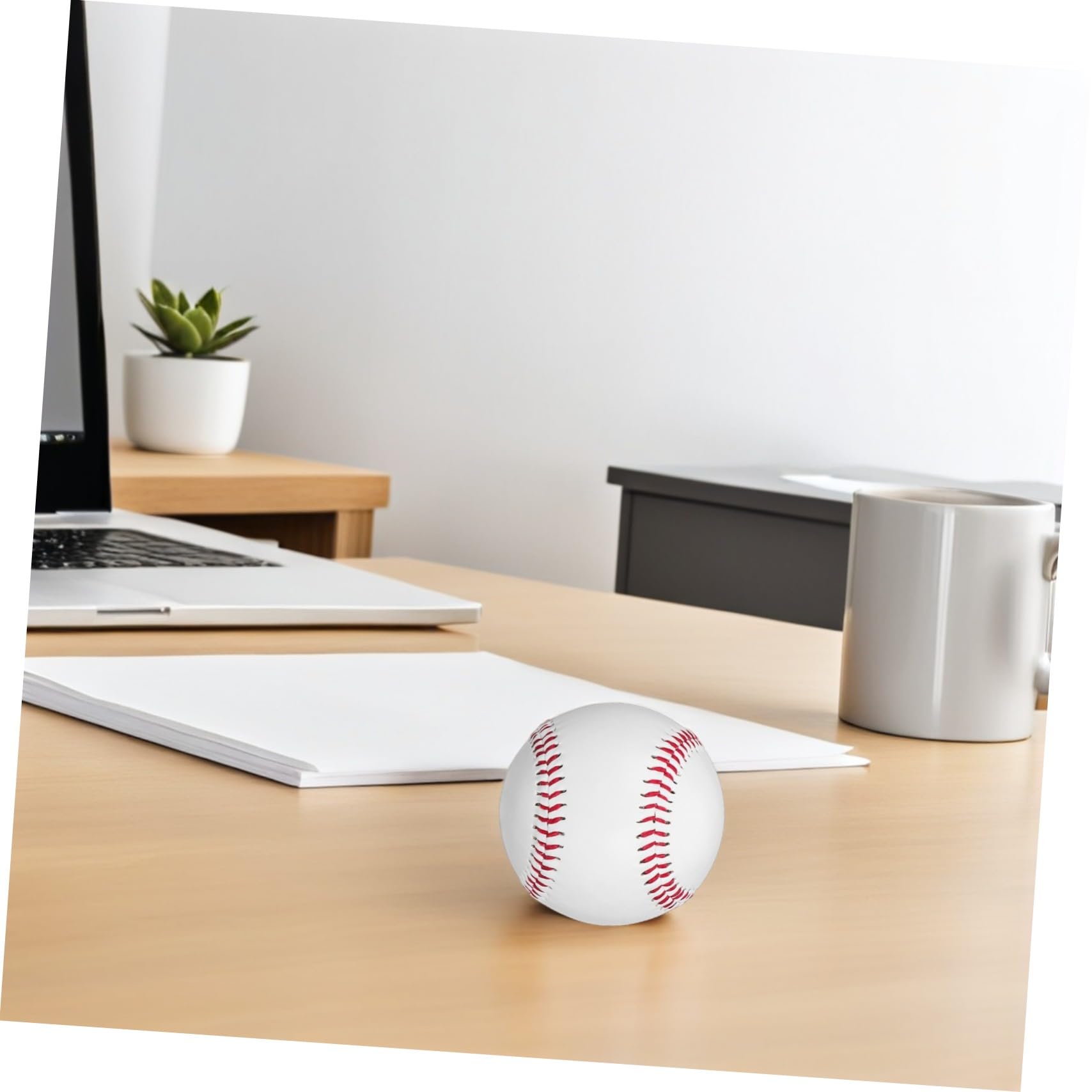 Toddmomy Pelota de Entrenamiento de Béisbol 6piezas Blanco PVC