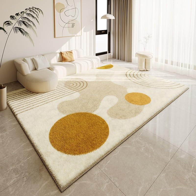 Tapis de salon moderne design lavable en fibre naturelle douce