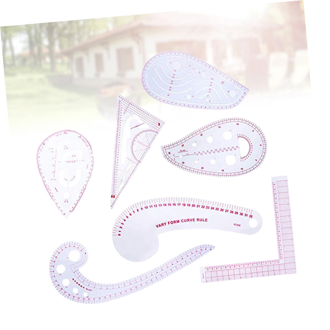 PLAFOPE 7 piezas Kit de Reglas de Costura para Patchwork y Confección Acrílicas Multifuncionales para Medir con Alta Precisión para Diseño de Ropa y Manualidades DIY Casa