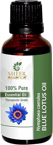 Aceite esencial de loto azul, grado terapéutico, aceite 100% puro y natural de grado premium, (0.2 fl oz)