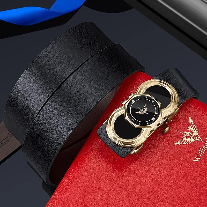 Miniatura 8 de VANNANBA Cinturones de cuero genuino para hombres, vestido de moda diseñador cinturón deslizante para hombres hebilla automática, con caja de regalo