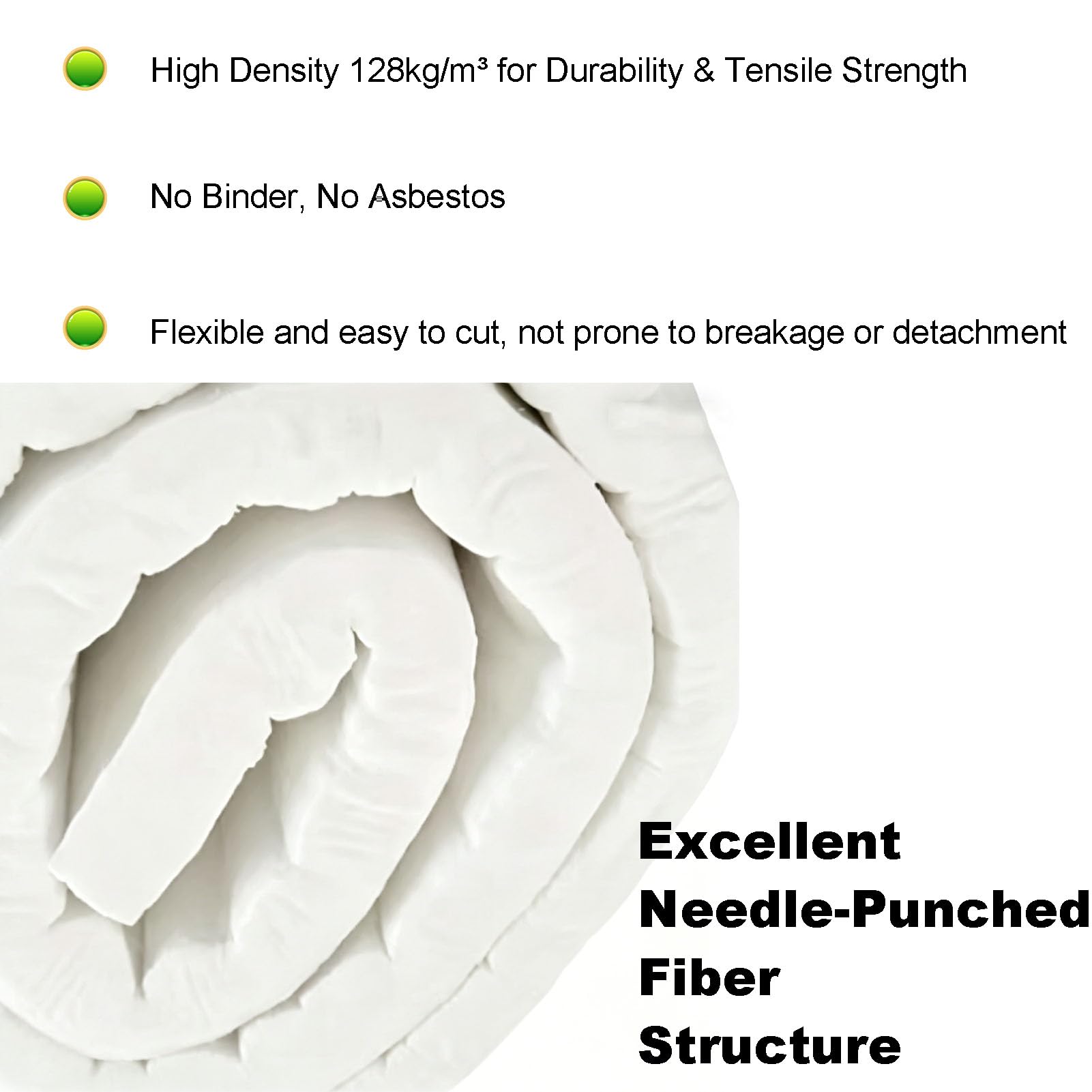 50mm x 610mm x 3m Manta Aislante De Fibra Cerámica | Manta Aislante Térmica Ignífuga Resistente Al Calor A Altas Temperaturas, Para Lavavajillas, Hornos, Calderas De Forja