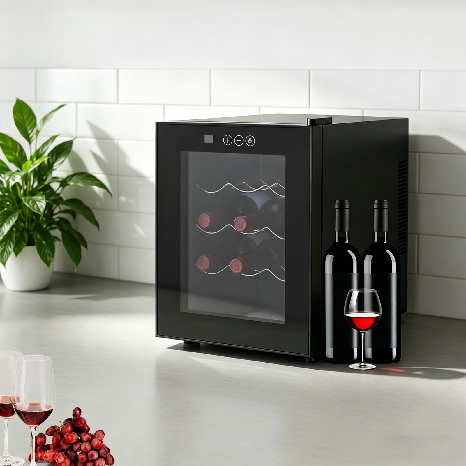 Frigorífico para vino de 32 litros para 12 botellas, refrigeración