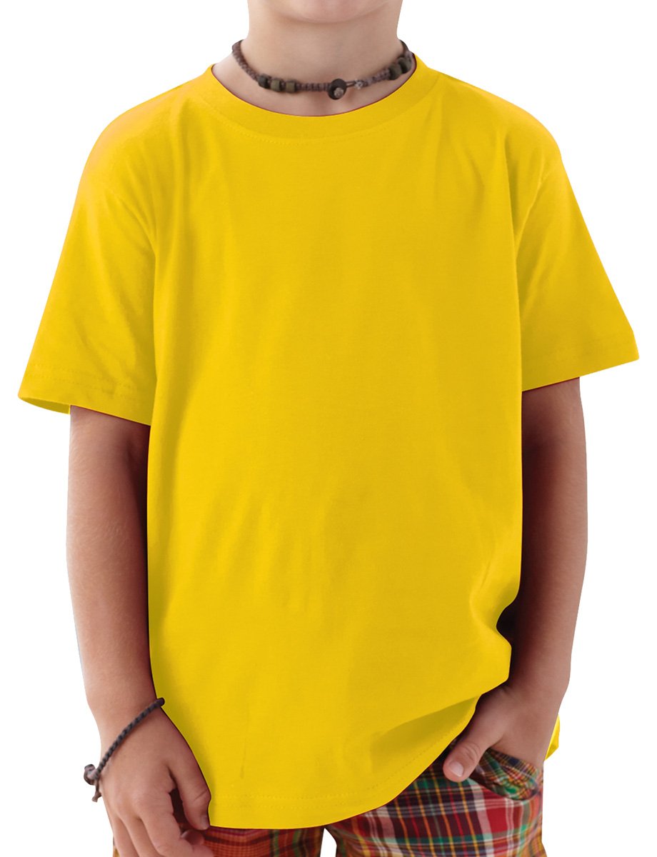 RABBIT SKINS Toddler Soft Ribbed Crewneck Jersey T-Shirt, Yellow, 5/6T