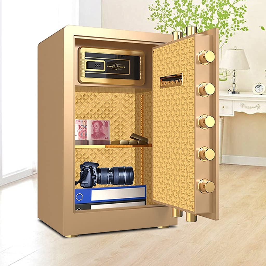 Coffre-Fort Électronique 6.5L Ignifuge Et Étanche - Double Boulons Acier - Code PIN Et Alarme - 23x17cm