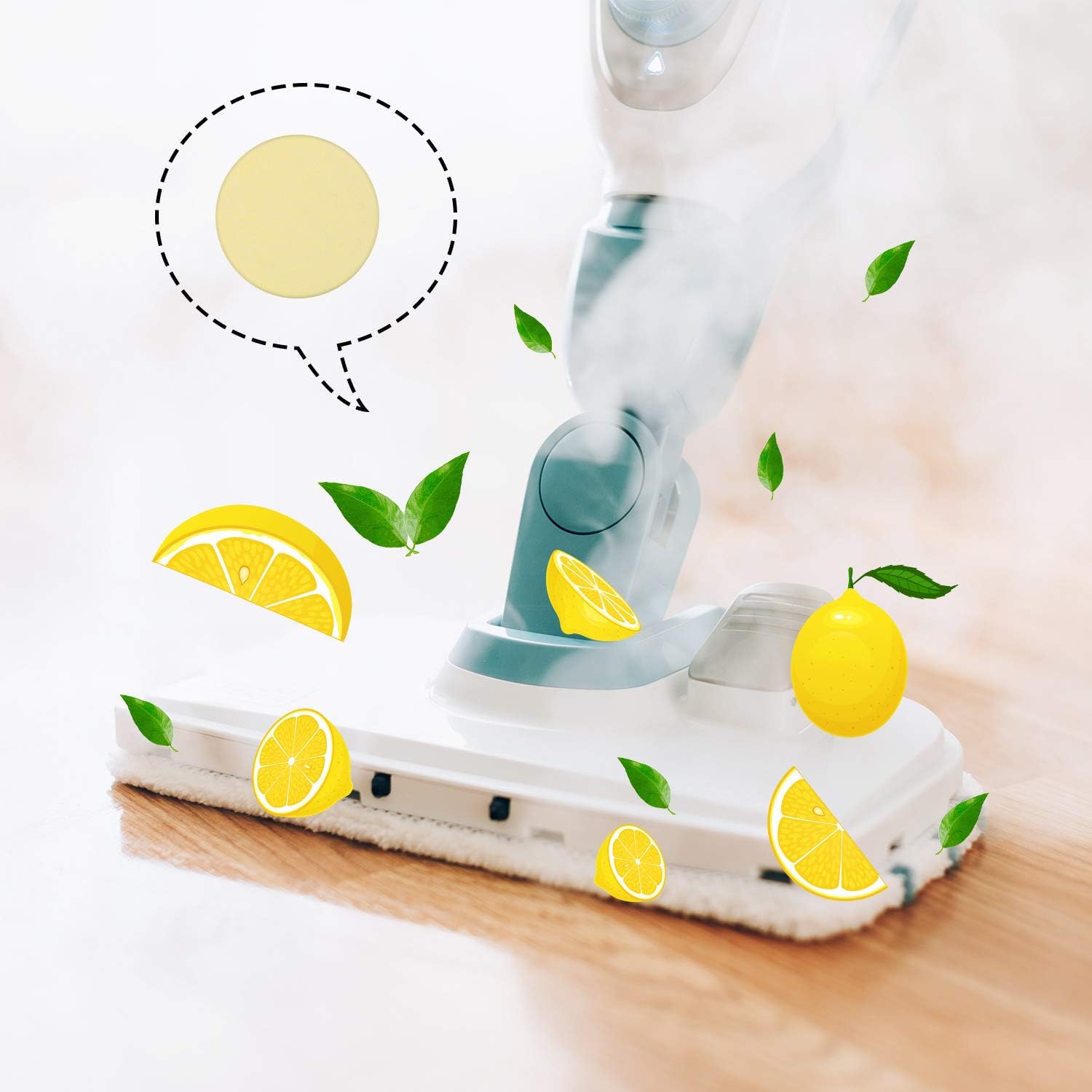 24 Pack Replacement Steam Mop Scent Discs Steam Mop Fragrance Discs Pads Compatible with Bissell Powerfresh and Symphony Series Fits Model 1940, 1806 and 1132, Lemon Fresh Fragrance
