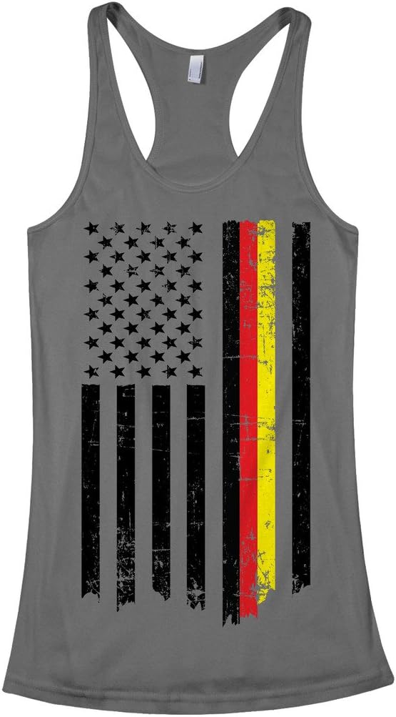 Threadrock Women's Germany USA German American Flag Racerback Tank Top