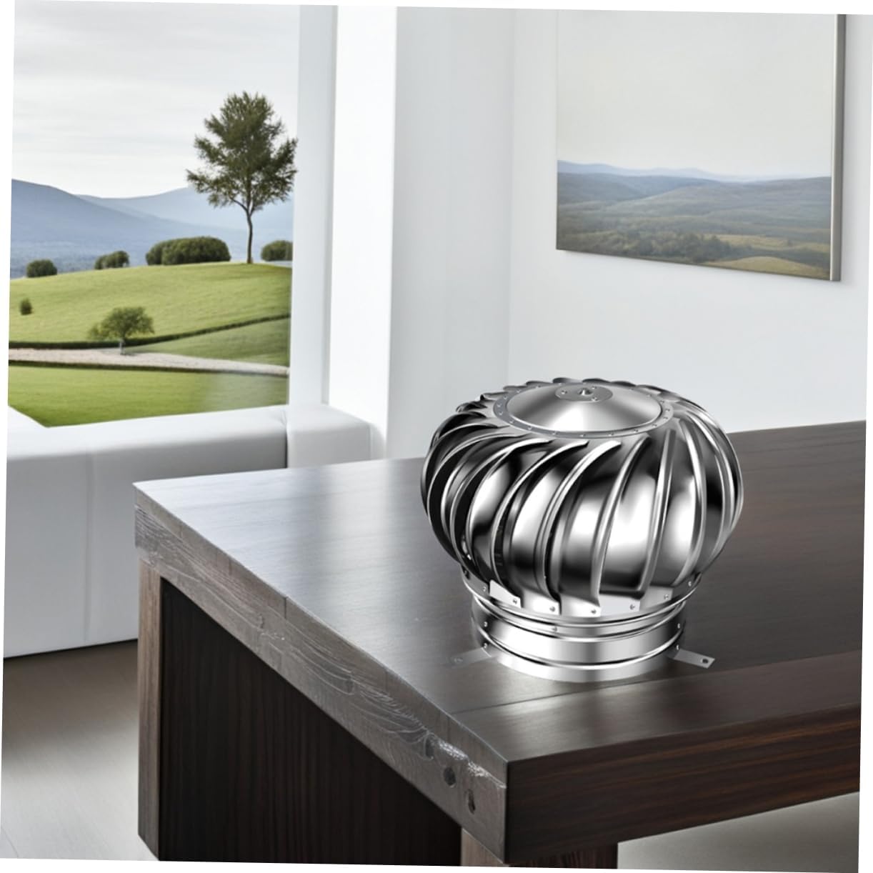 NUOBESTY Efficient Ventilation Chimney Cap for Roof Stainless Steel Rainproof Wind Cap Noisefree Exhaust Easy Install