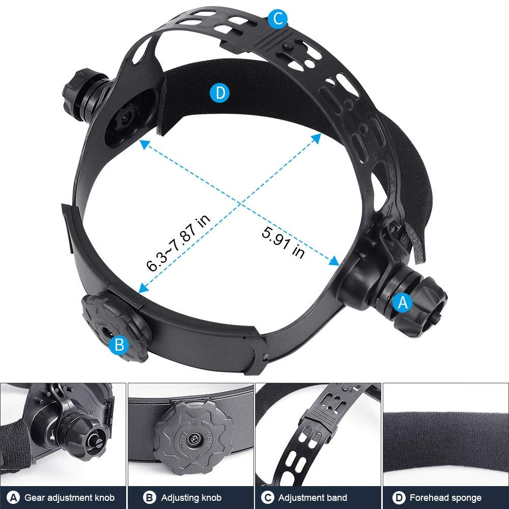 Careta Soldar Automatica,Casco de Soldadura Los soldadores filtro automático de oscurecimiento solar casco soldadura for la máscara/cap Gafas luz for trabajos