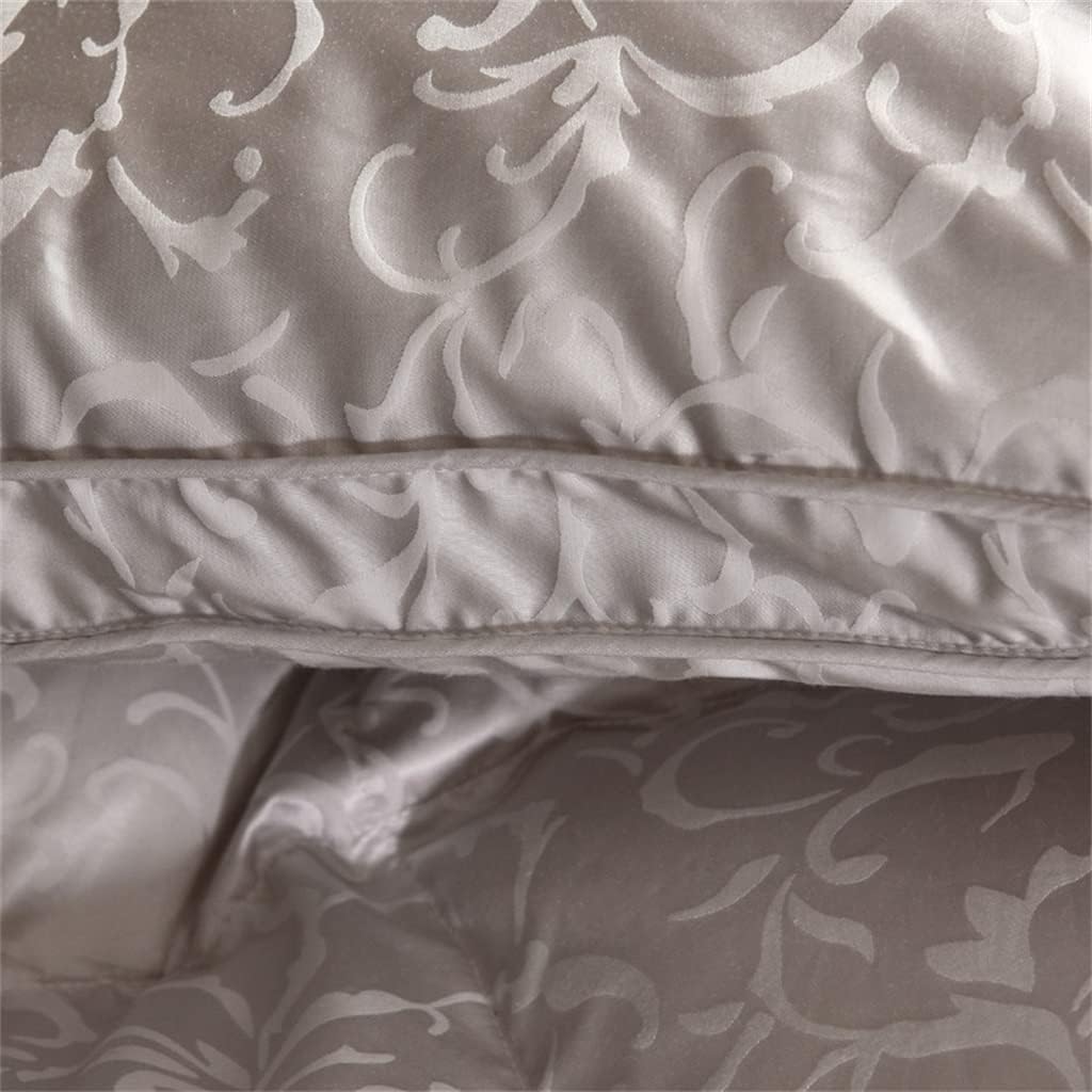 White Duck Down Quilt Down Fluffy Cozy Four Seasons Duvet Brocade Warm Queen King Quilted Comforters(220X240cm 2.75kg)