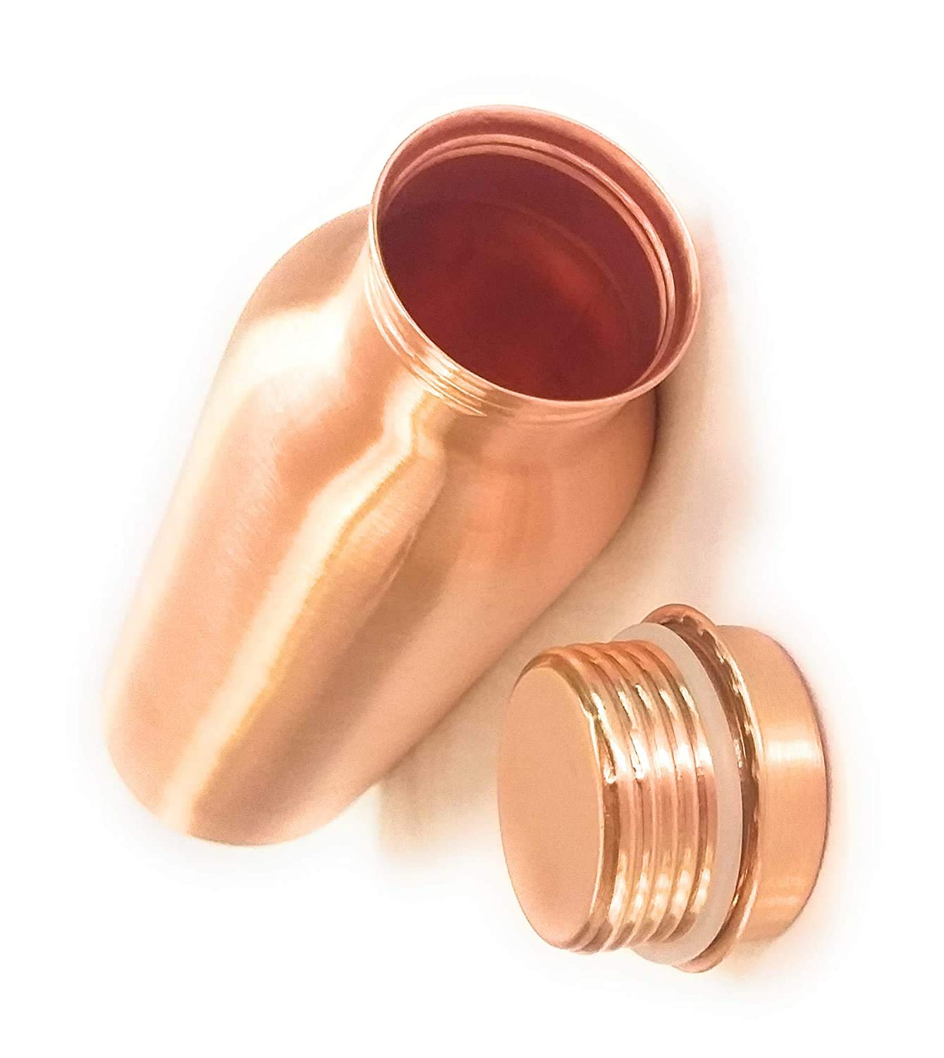 Pure Copper Water Bottle Perfect Ayurvedic Copper Vessel for Sport, Fitness, Yoga, Natural Health Benefits 600ML (Plain Matt)