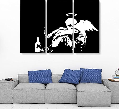 Miniatura 51 de Banksy Graffiti Street Art Colecciones de lienzos de arte callejero. Listo para colgar. Fabricado en Estados Unidos #4#5