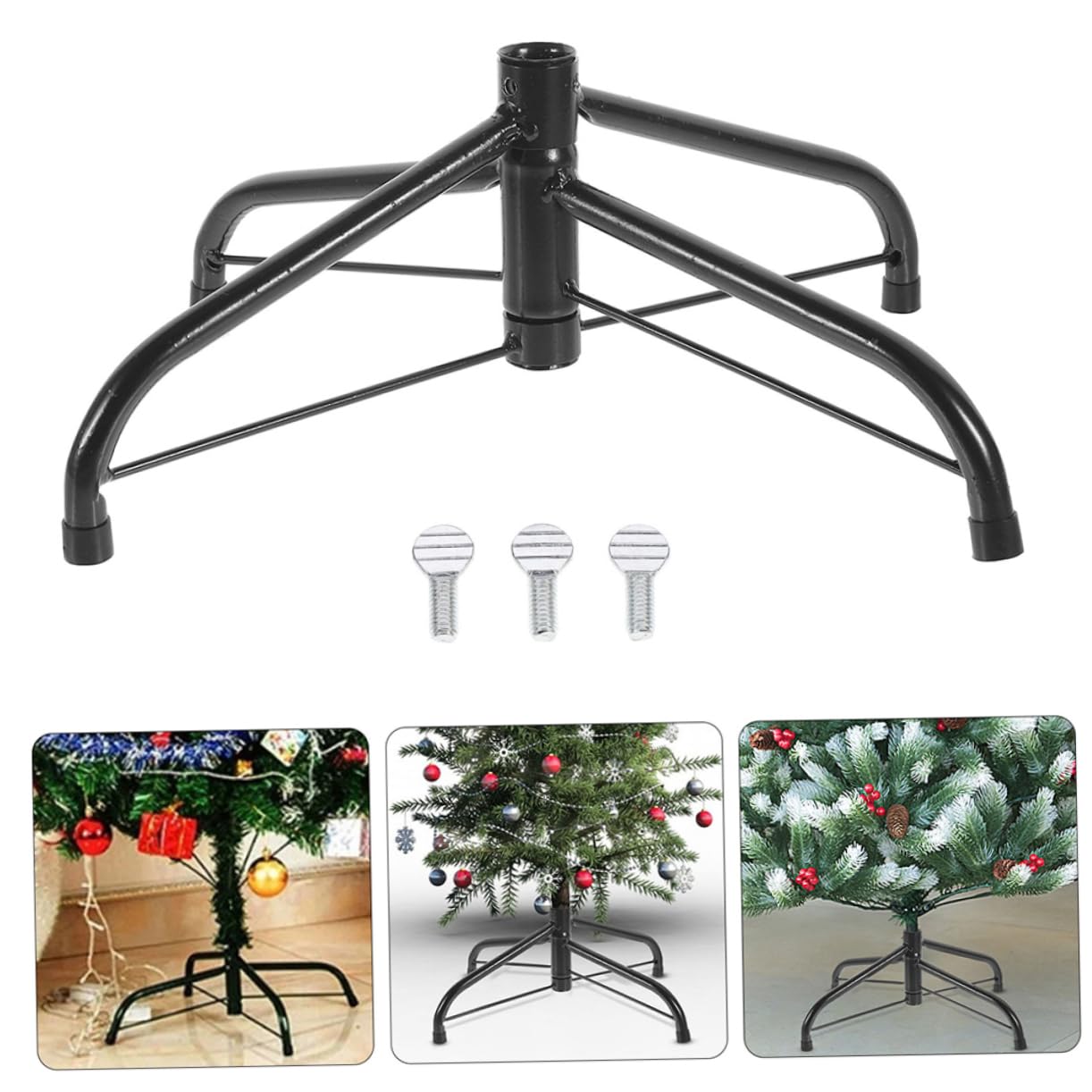 BCOATH Sturdy Xmas Tree Base Stand Easy Assembly Stable Support for Christmas Tree Decorations