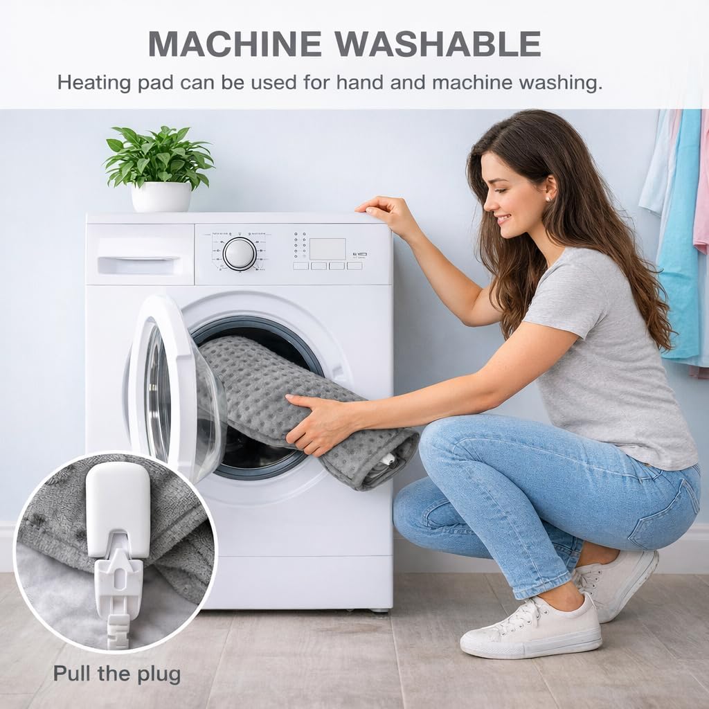 Large Heating Pad, 21"x41" Extra Large Heating Pad for Back Pain Relief Electric Heating for Period Cramps Shoulders Pain Relief Moist/Dry Heat 10 Heat Setting Auto Shut Off Gift for Women Men