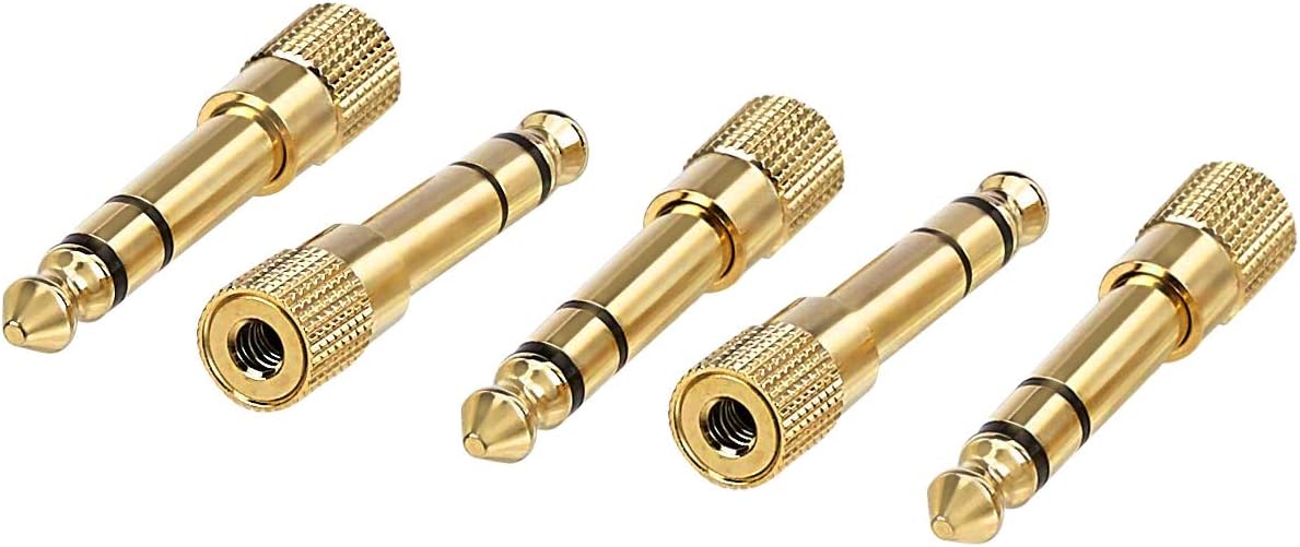 Discount 90% Amazon Basics Gold Plated 6.35mm 1/4 Male to 3.5mm 1/8 Female Stereo Headphone Adapter - 5-Pack Discount 80% Amazon Basics Gold Plated 6.35mm 1/4 Male to 3.5mm 1/8 Female Stereo Headphone Adapter - 5-Pack