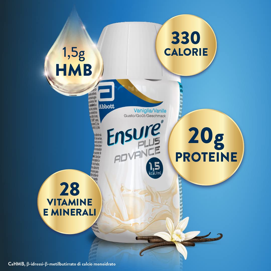 Ensure Plus Advance Supplemento Nutrizionale Ipercalorico ed Iperproteico |Formato bevanda| Alimento a fini medici speciali con Vitamine e Minerali | Multipacco 8x220ml Gusto Vaniglia e Gusto Caffè