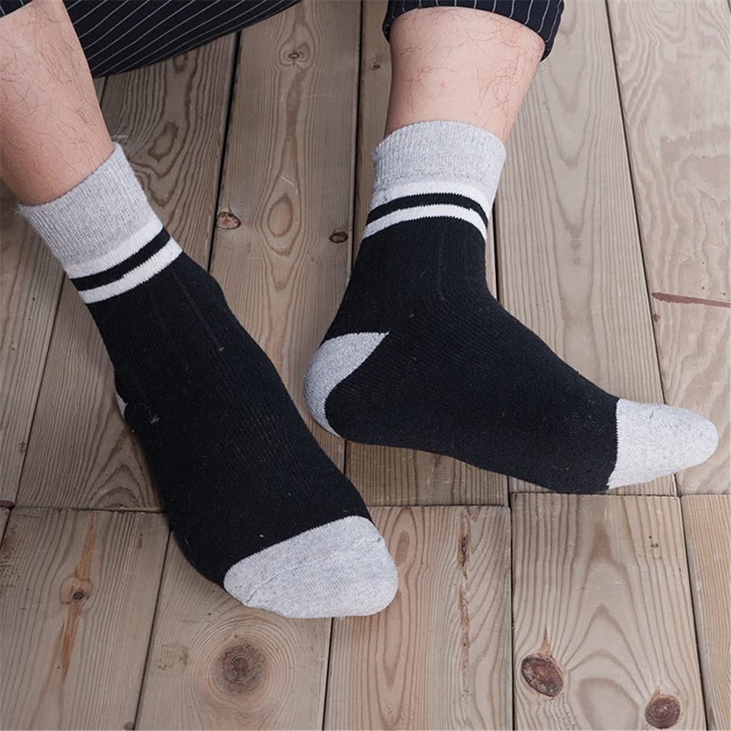 5 Pares/Lote Calcetines de Lana Hombres Invierno Cashmere Transpirable Cómodo Calcetines Cálidos Hombre (Color: T Tamaño: Un tamaño) (Color : A, Size : One Size)