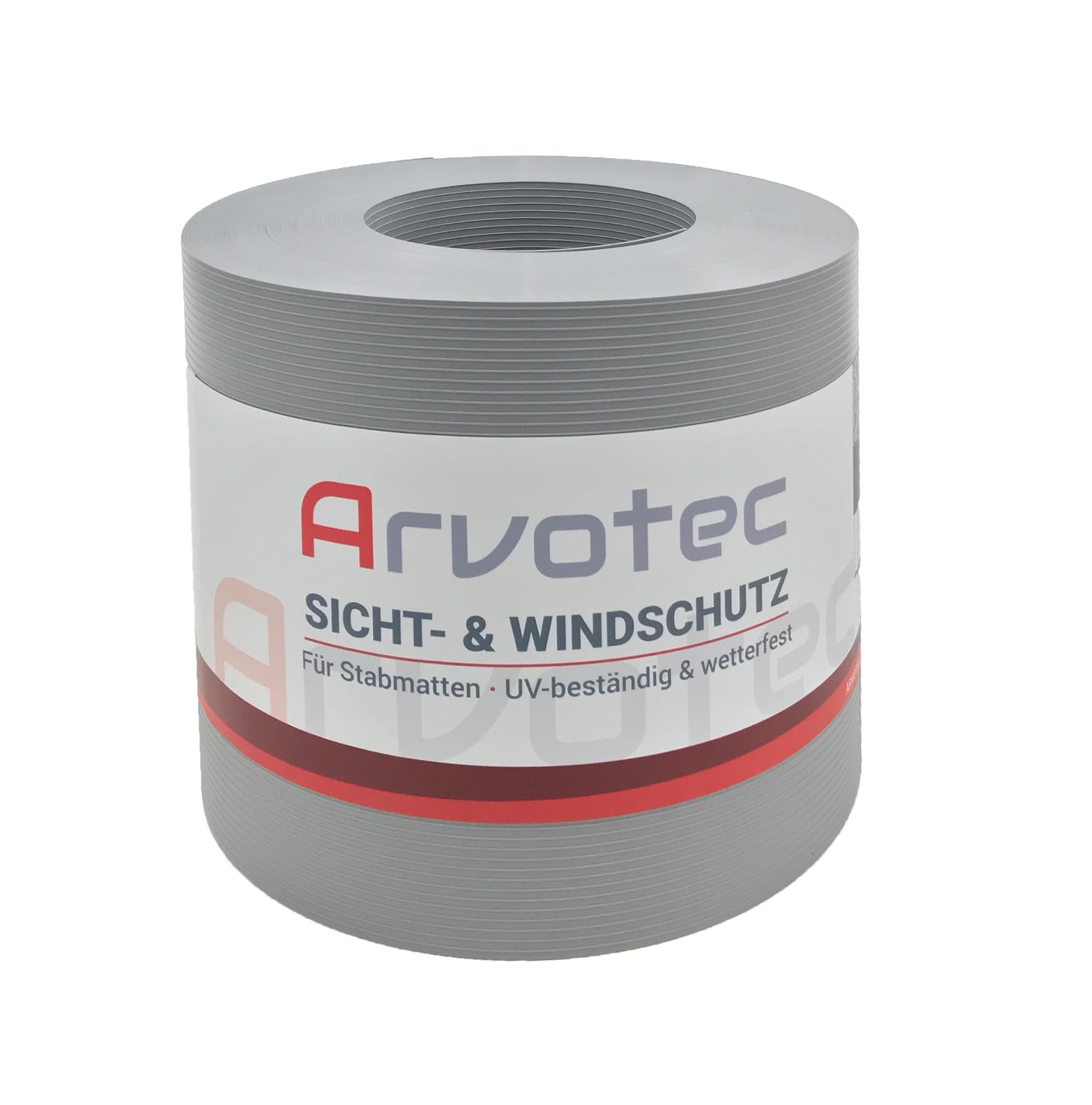 Arvotec Sichtschutz Rillen-Optik, 25 Meter, zur Anbringung an Doppelstabmatten, Lärm-, Sicht- & Windschutz - einfache Montage, ohne Werkzeug - 1,25 mm Materialstärke (Grau - RAL 7040)