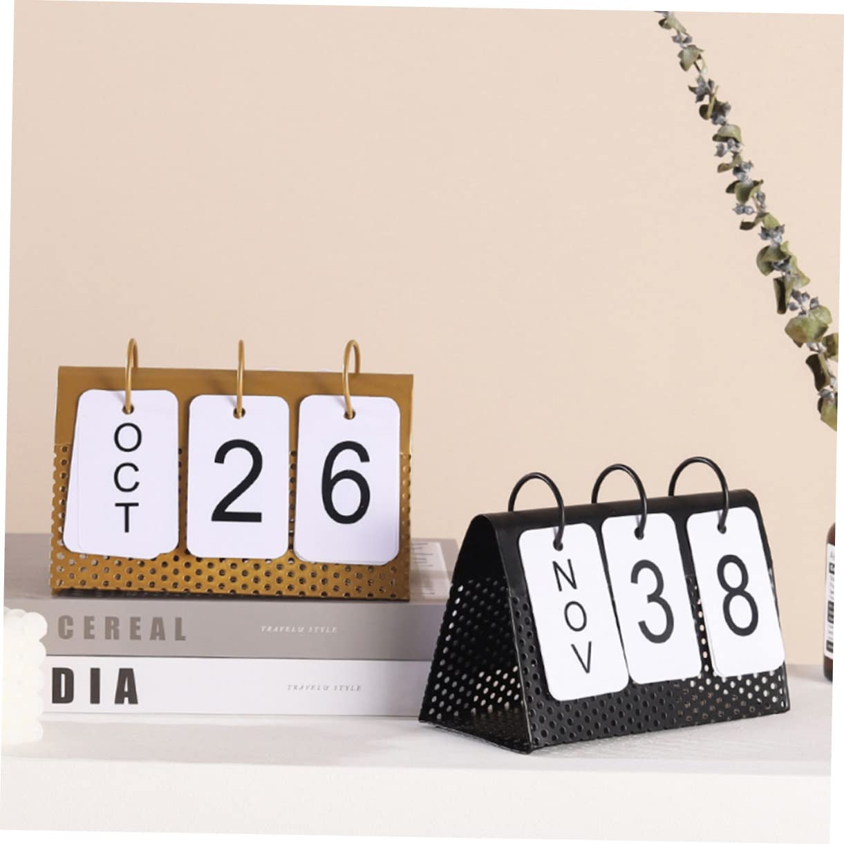 TEHAUX 4pezzi Calendario Decorativo Ferro Battuto Per Scrivania Design Rustico e Creativo Ornamentazione Per Casa e Ufficio Come Per Festività