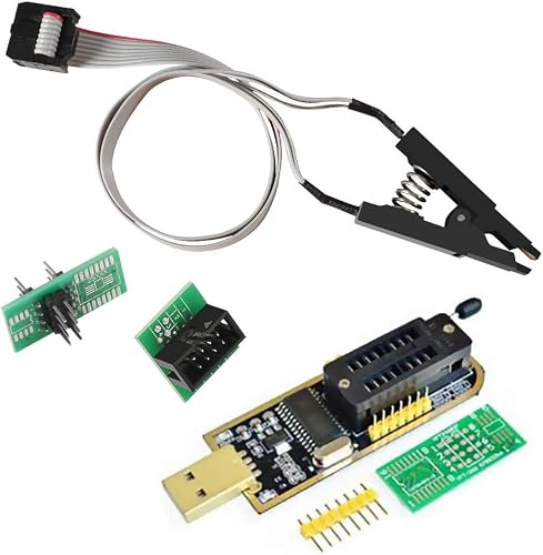 ACEIRMC CH341A USB BIOS Programmer with Dual SOIC8 SOP8 Clip for 24 25 Series EEPROM Flash