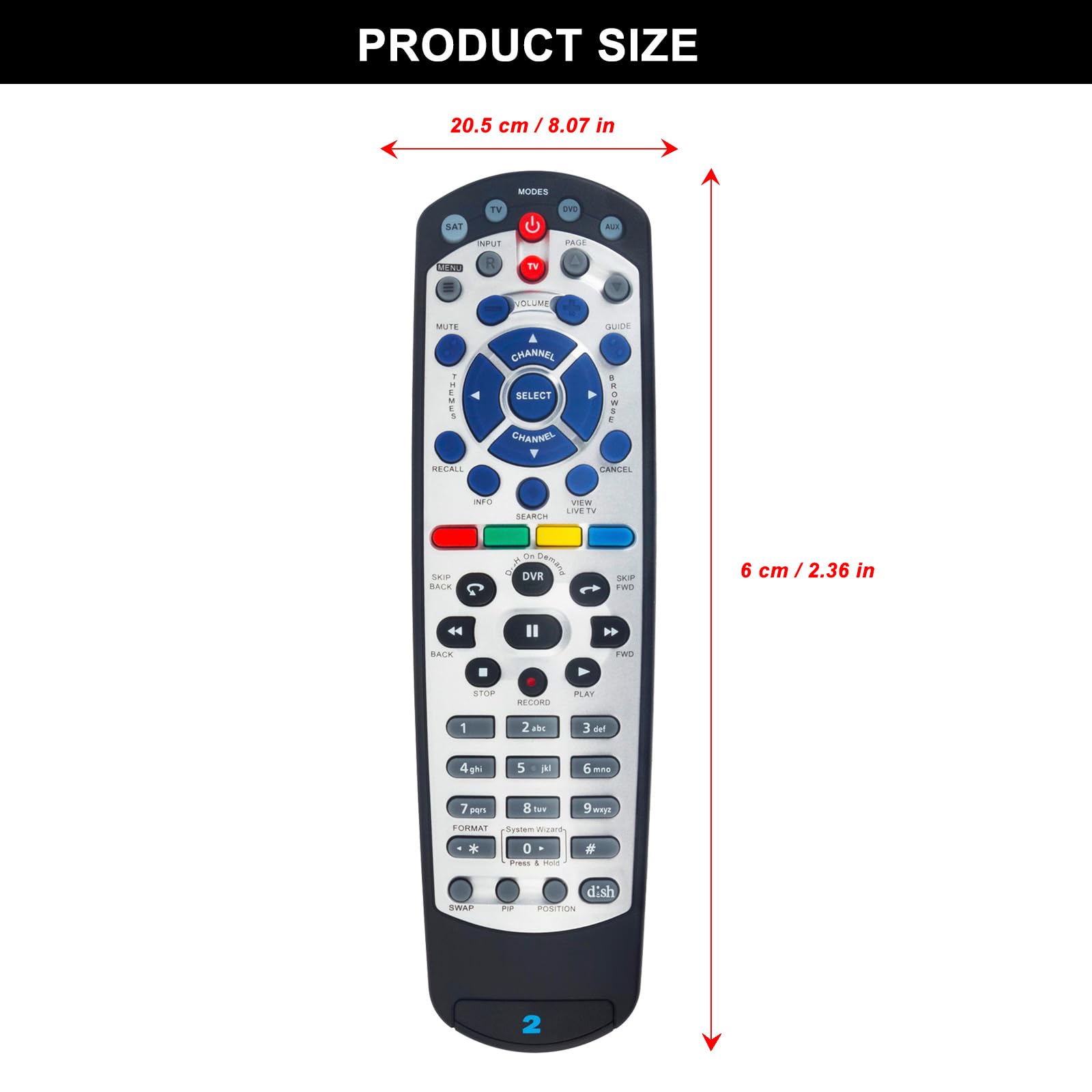 Télécommande de rechange IR UHF compatible avec récepteur satellite réseau Dish 21.1