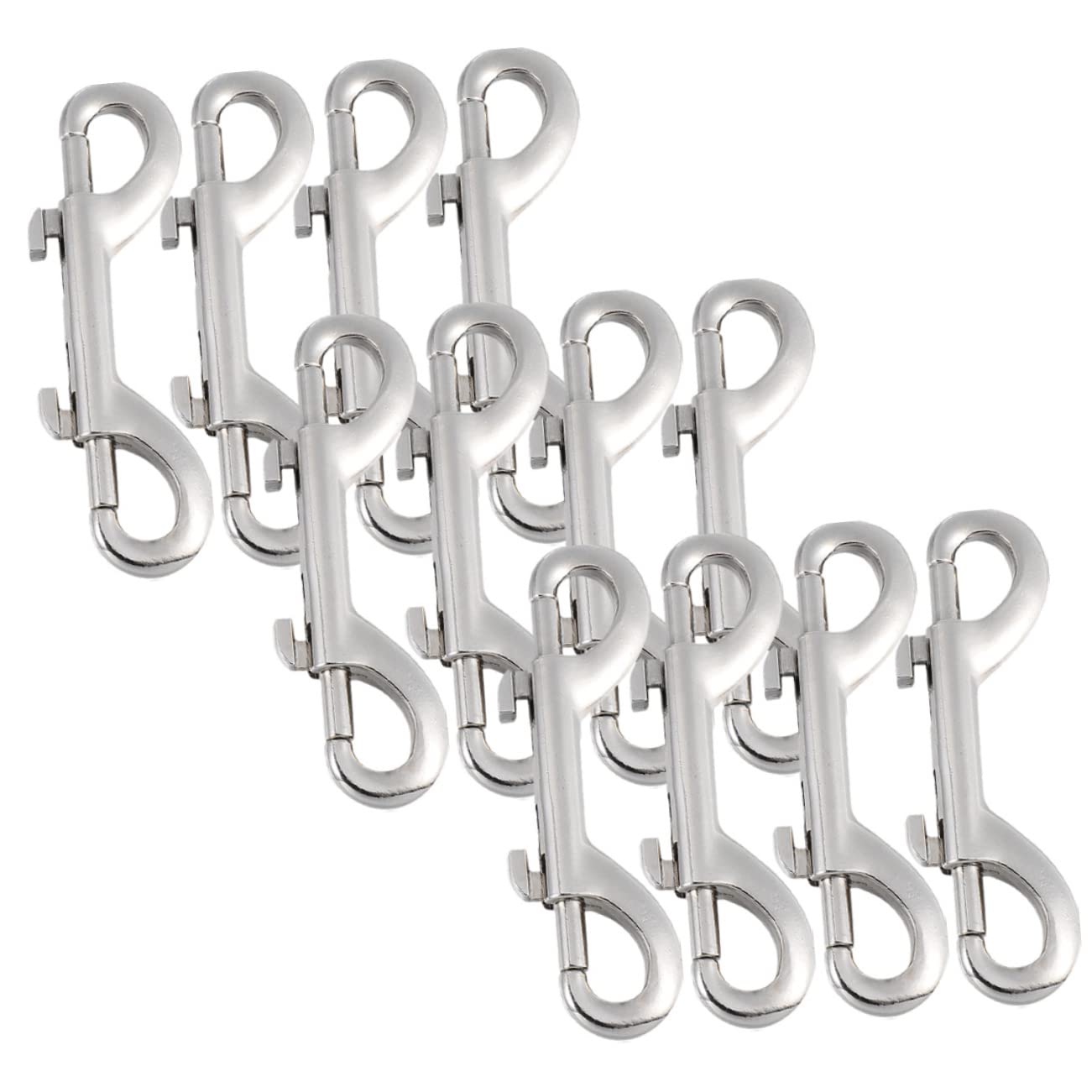 Sosoport 12piezas Gancho para Correa de Mascota Metálico de Doble Extremo Mosquetón de Seguridad Resistente para Correas de Perros y Mochilas Pernos de Ojo