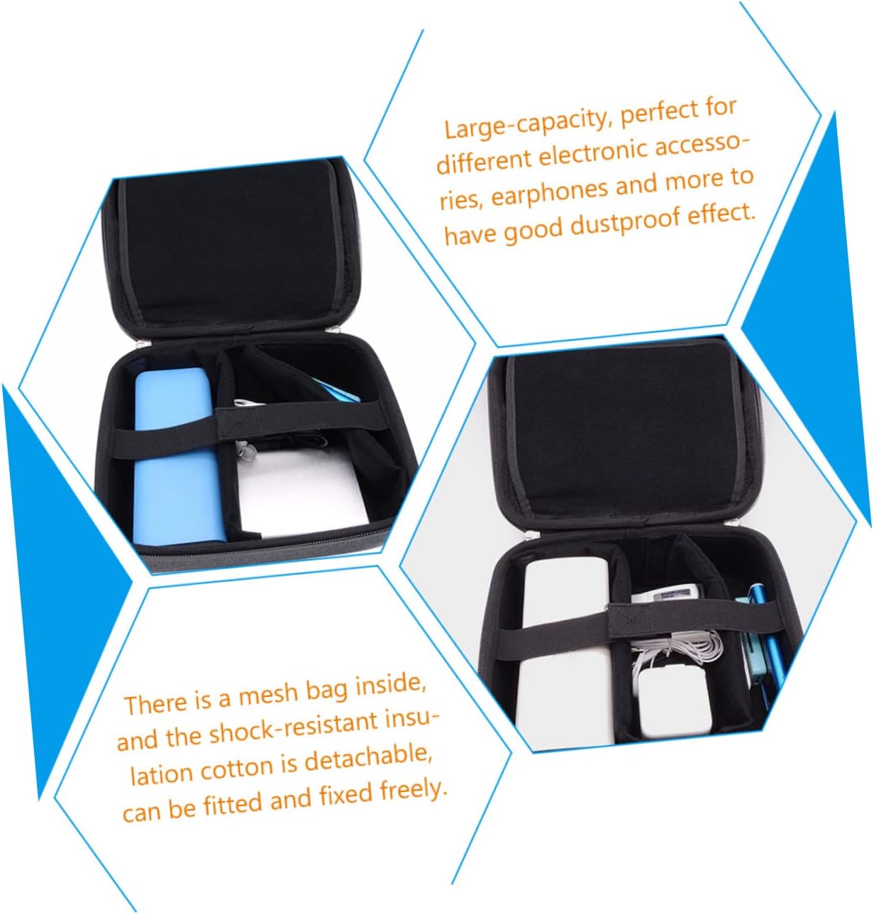 ARTIBETTER Outdoor Digital Accessories Storage Bag Waterproof Cable Storage Pouch Tech Organizer