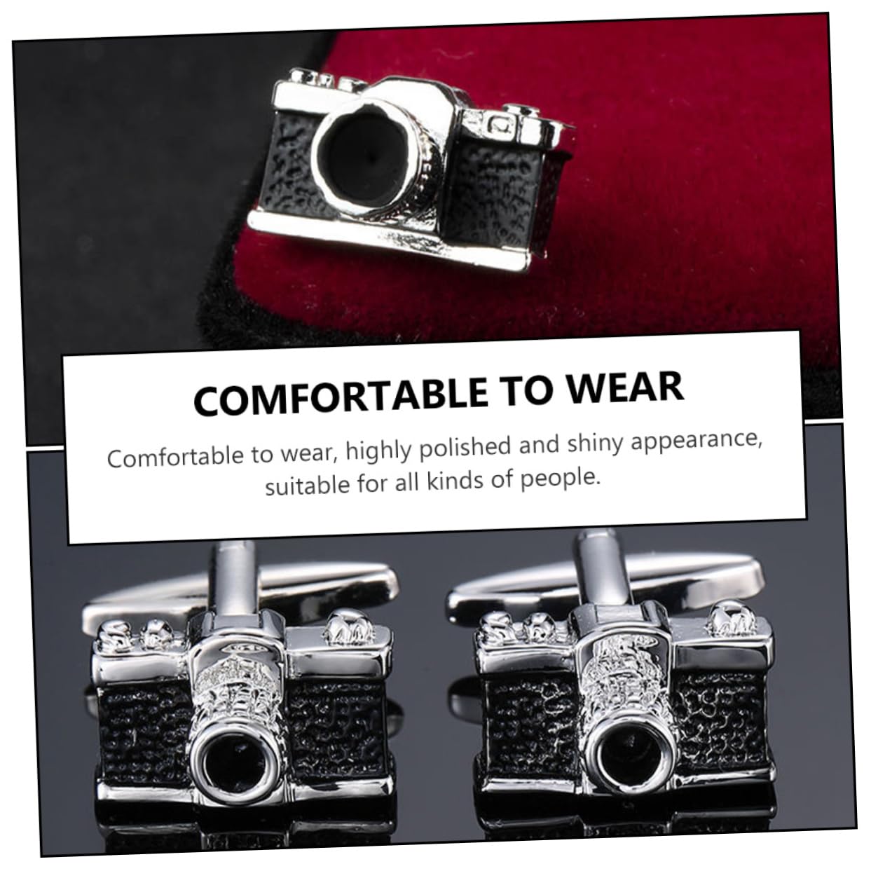 Healeved Manschettenknöpfe für Herren im Kamera Design mit Geschenkbox Dekorative Cuff Studs für Formelle und Lässige Anlässe Verarbeitet und Langlebig