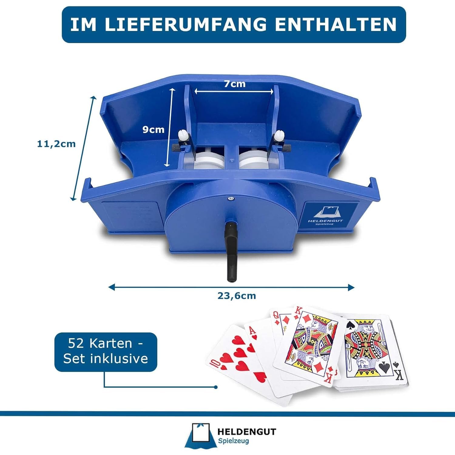 AOKUY Automatischer Kartenmischer für 1 2 Decks,wiederaufladbarer 2000 mAh Akku,elektrischer Shuffler für Poker,UNO, Blackjack,Phase 10 & mehr One Touch Shuffle, tragbar & leise (Schwarz