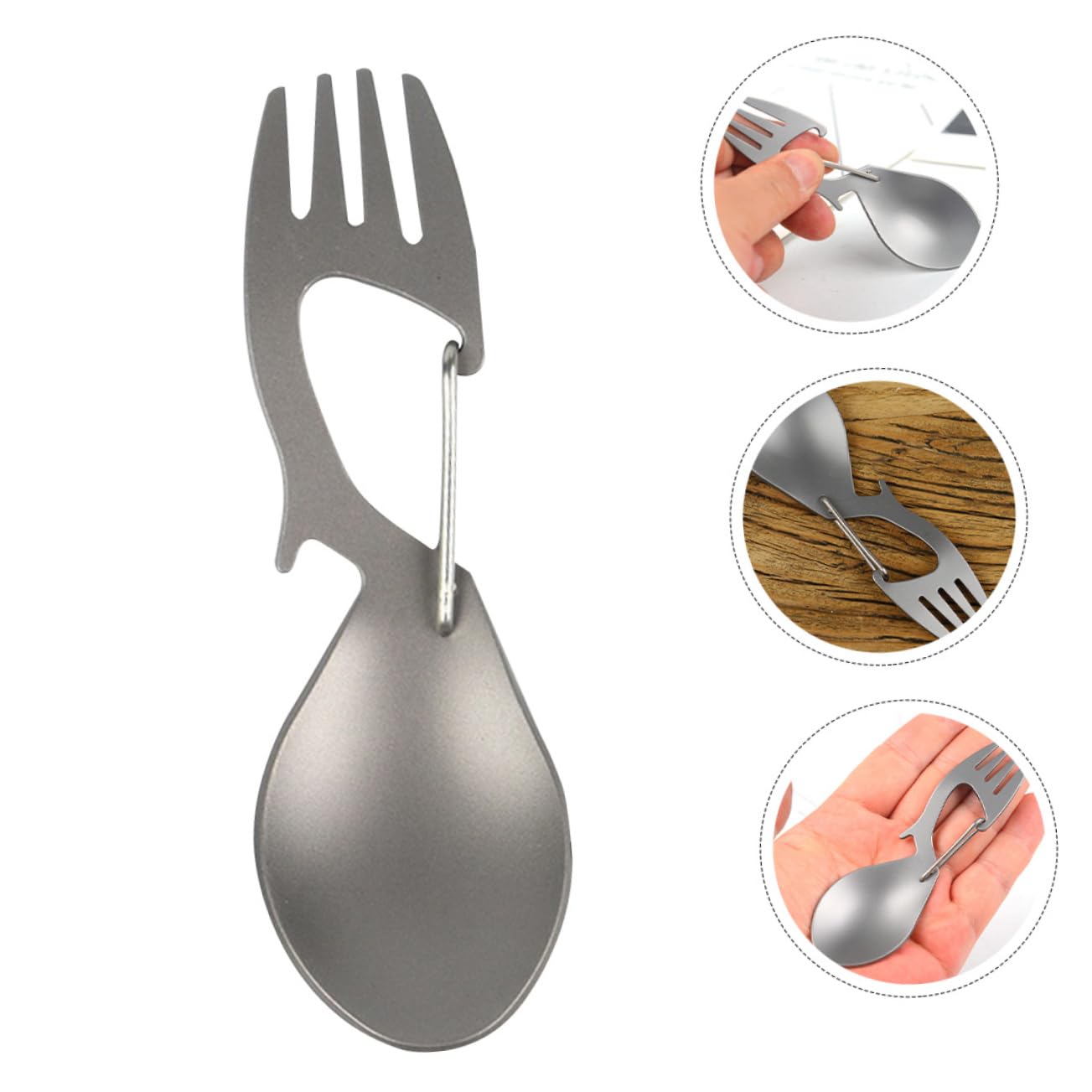 UPKOCH 5 Pezzi Stunzioni Multifunzionali Di Titanio Pieghevole Zaino in Spalla Piccolo Portatile Forchetta in Titanio Utensile Viaggio Forchetta Da Campo Utensili Posate