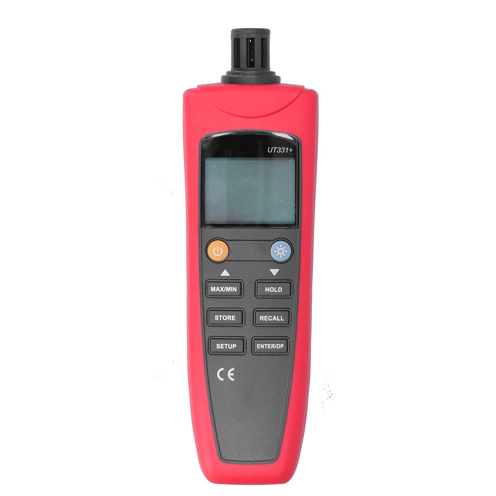 lyrlody Termómetro Digital UT331 Plus Medidor de Humedad y Temperatura ABS Higrómetro de 4 a 158 F con Punto de Rocío Bombilla Húmeda Retención de Datos Exportación USB para Uso en Laboratorio en