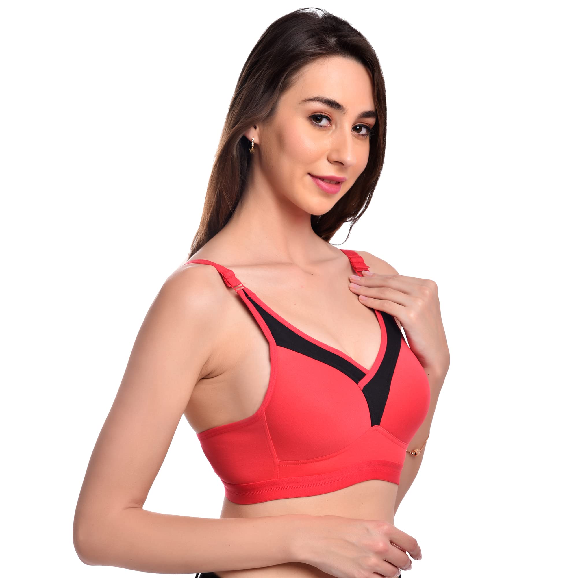 40 Size B Cup Padded Sports Bra - Moisture-Wicking Fabric, High Impact Support, Comfortable Workout Bra for Active Women, Breathable Athletic Bra Multicolour-image-33