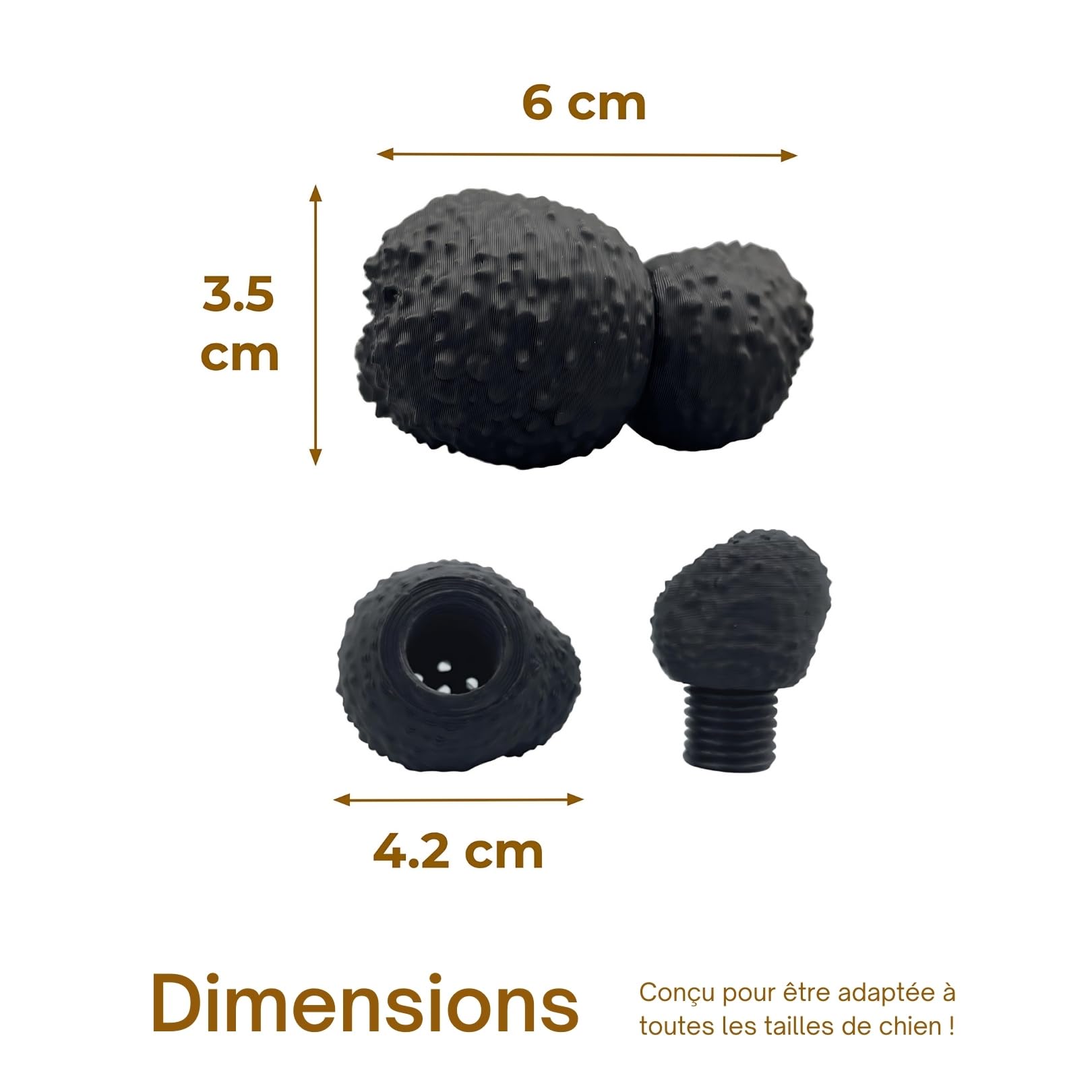 Réplique de Truffe en Plastique pour Races Taille Moyenne à Grande - Kit Dressage Chien Truffier Compatible Huiles Essentielles Entraînement Efficace Cavage Jeu