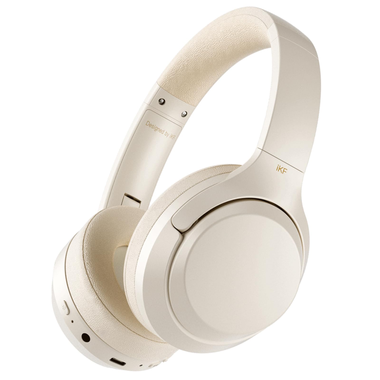 iKFT1 Wireless Headphones Bluetooth Over Ear with Smart App Control 45ms Low Latency, Lightweight Wireless Wired Earpads Foldable Stereo Sound Earphone for Travel Work Fitness Running Studying Office