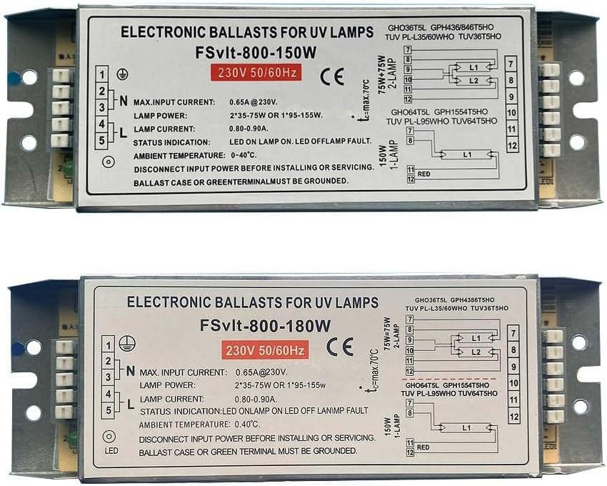 180W Electronic Ballast UV Lamp Ballast 2G11 Ultraviolet Sterilizing Light Ballast Four Pins UV Disinfection Lamp Ballast(180w)