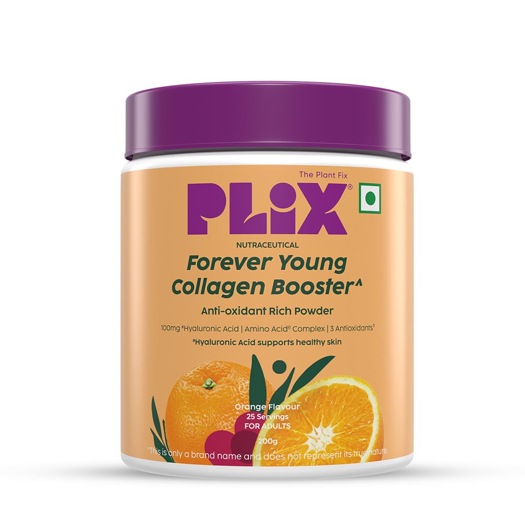 PLIX – THE PLANT FIX | Collagen Booster for Hydrated, Healthy & Radiant Skin | Supports Collagen Production, Antioxidants & Skin Health | Vitamin C, Hyaluronic Acid & Superfood Blend