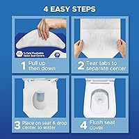 Vista 3 de MED PRIDE Sábanas protectoras de baño ecológicas – Fundas de asiento de inodoro desechables sépticas [paquete de 250] – Fundas de asiento de inodoro