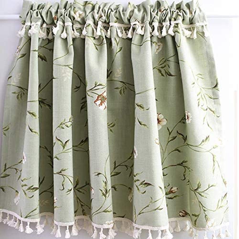 Half Tent, Tents, Food, American Nappa Small Floral Cortina café Kitchen Sink Cabinet Door Powder Darkening Curtain Half Curtain, 1pc,W130xH46cm(51x18inch)