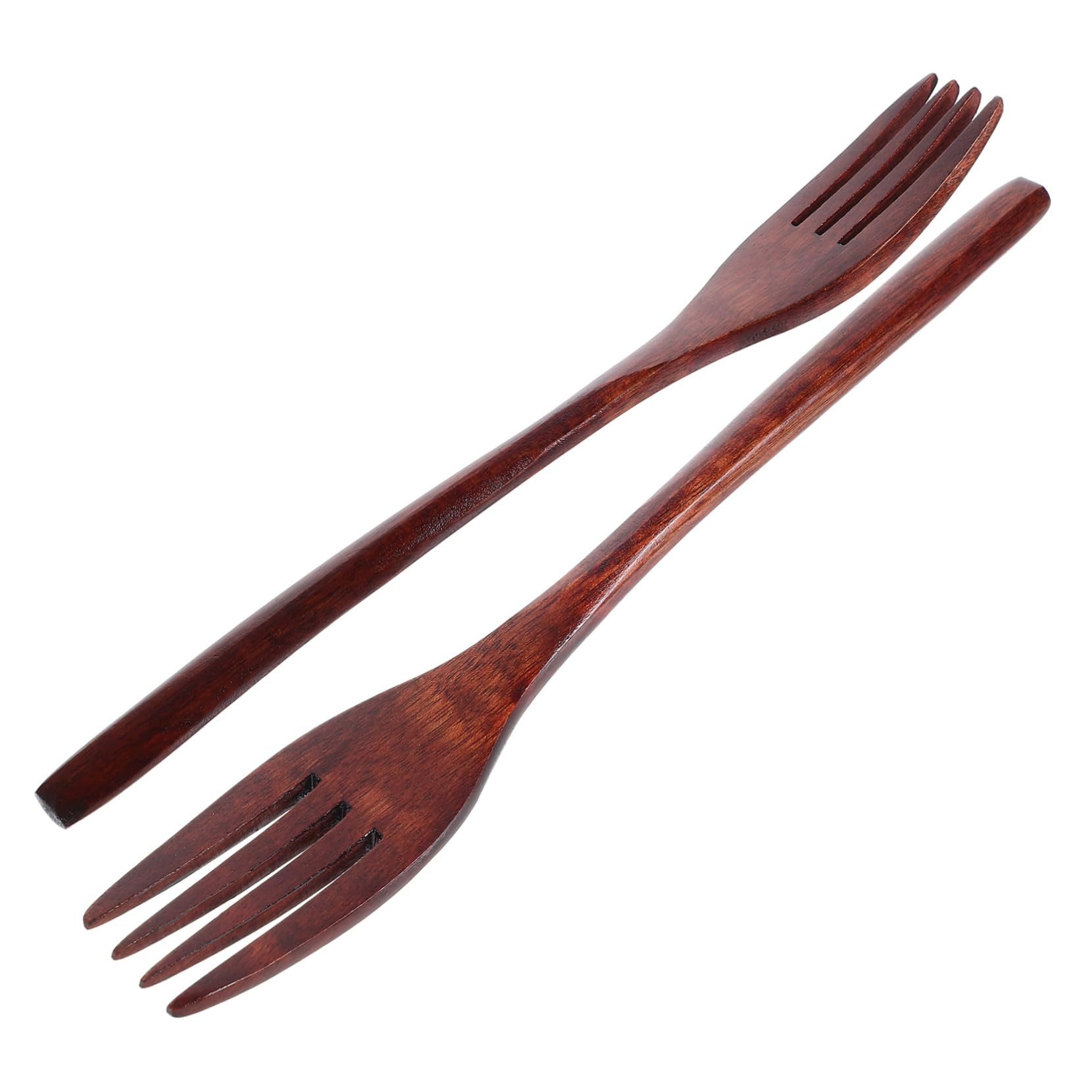 BEBEMOKO 2pcs Natural Wooden Fork Cooking Forks Wooden Cooking Fork Wooden Natural Stirring Fork
