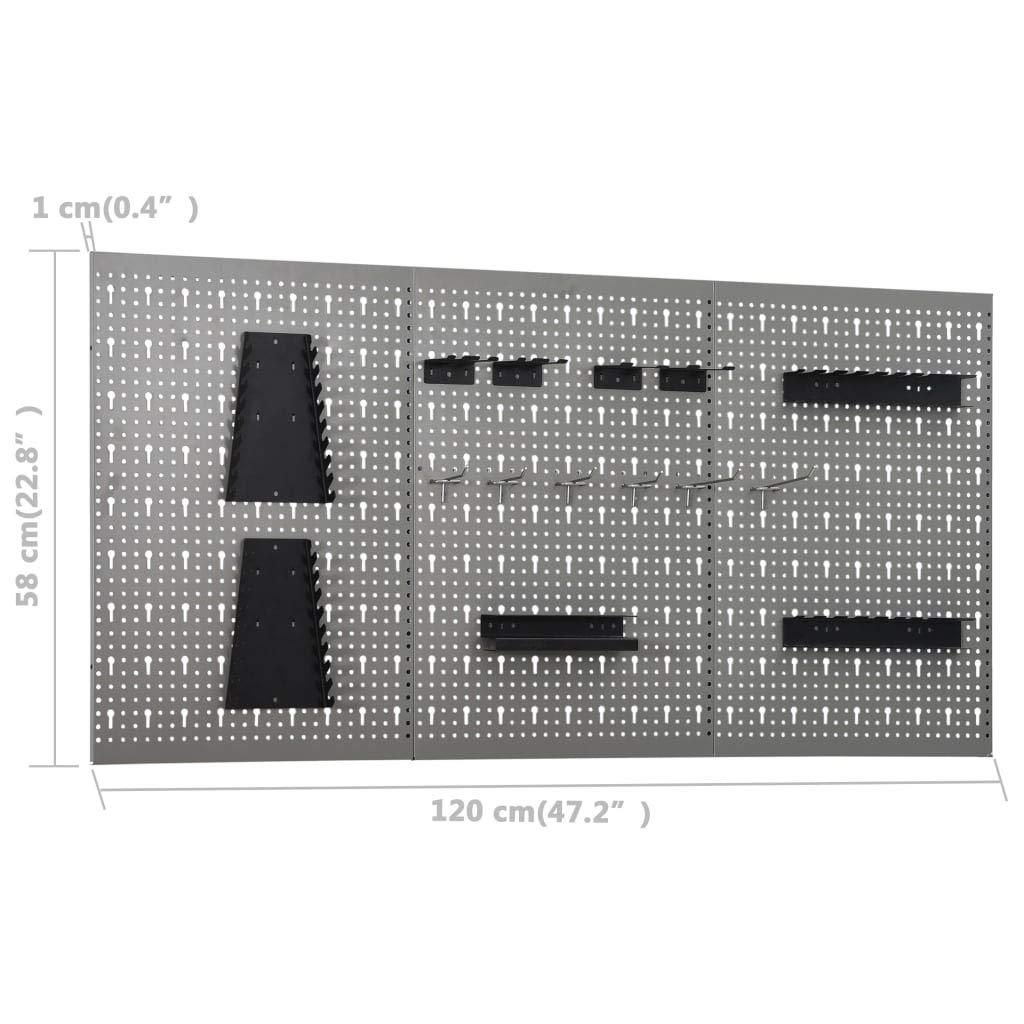 vidaXL Banco de Trabajo con Tres Paneles de Pared Superficie Grande Herramientas de Trabajo Mesa Estación Garaje Plataforma Estable