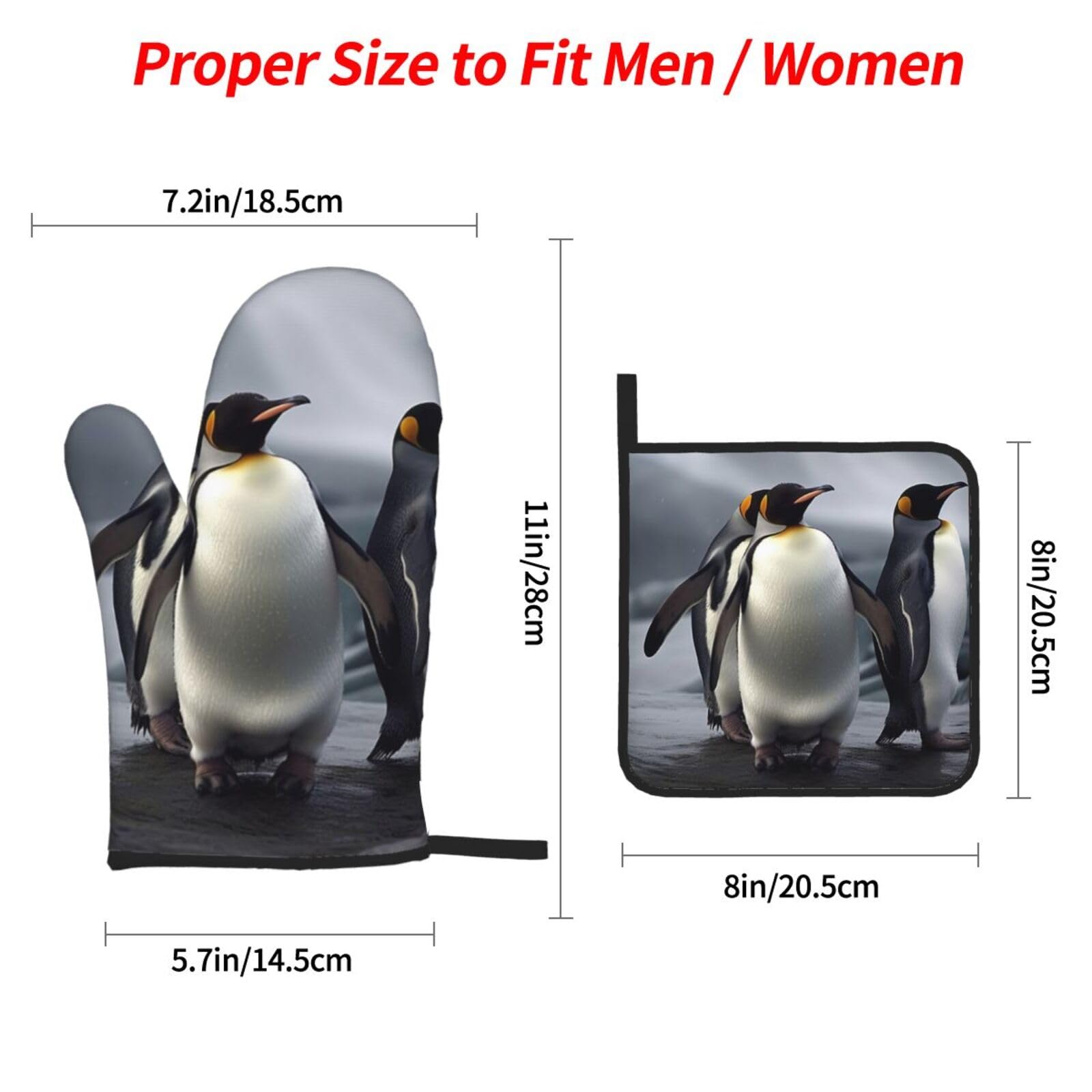 4 Pcs Oven Mitts and Pot Holders Set 500°F Heat Resistant Oven Gloves and Hot Pads Kitchen Mittens Cooking Gloves Potholders for Baking Grilling BBQ