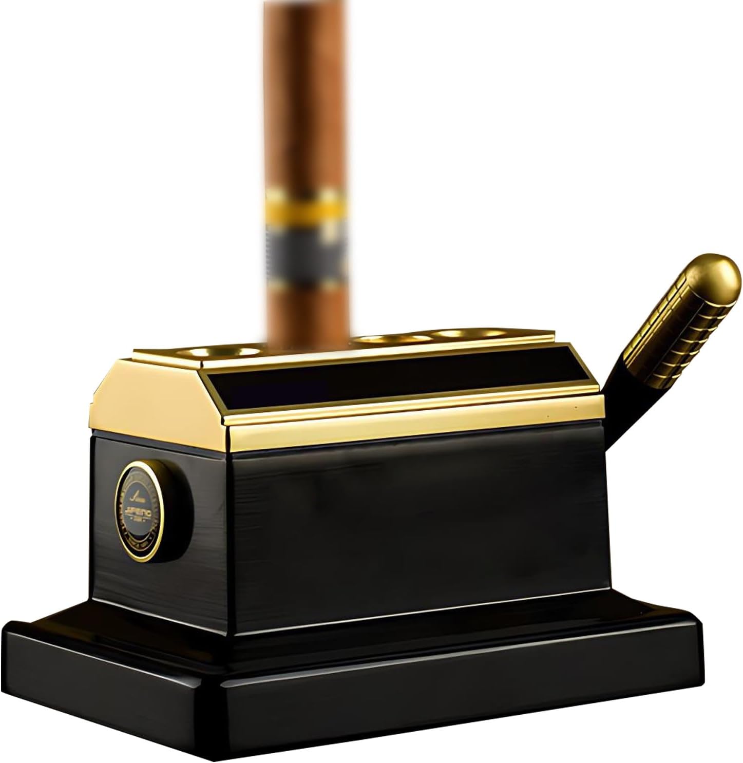 Cigar Cutter, Classic Desktop Quad Cigar Cutter, Straight or V-Cut, Sharp Stainless Steel Blade, for 50, 52, 55, and 60 Ring Gauge Cigars