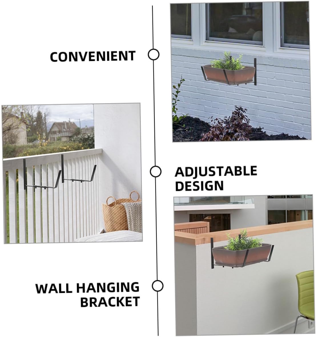 Sturdy Iron Flowerpot Stand Plant Supports for Outdoor/Indoor 4pcs Planter Boxes Brackets