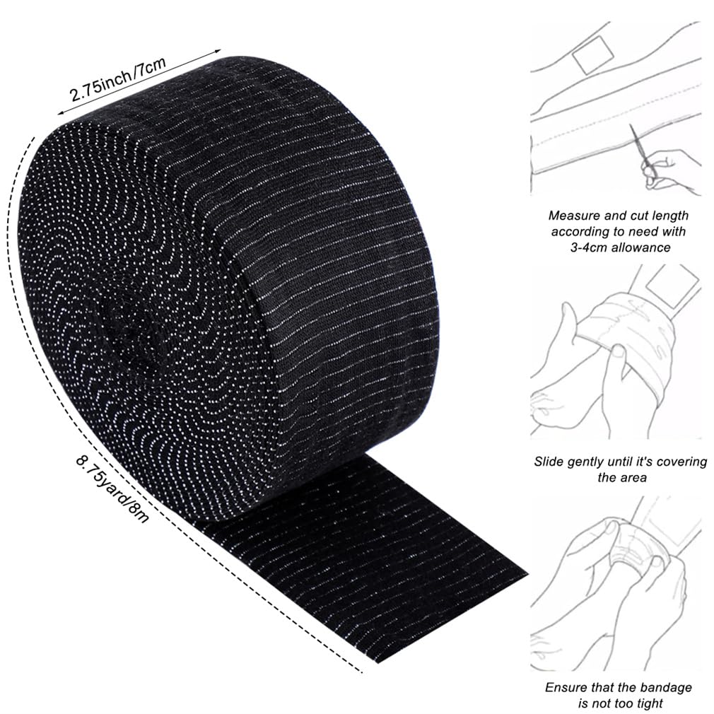 Tubular Bandages Elastic Support Bandage 2.75in X 26ft Washable Sport Bandage Side D Cotton Wound Dressing Sprain Bandages for Dressing Retention Wet Dry Wrapping