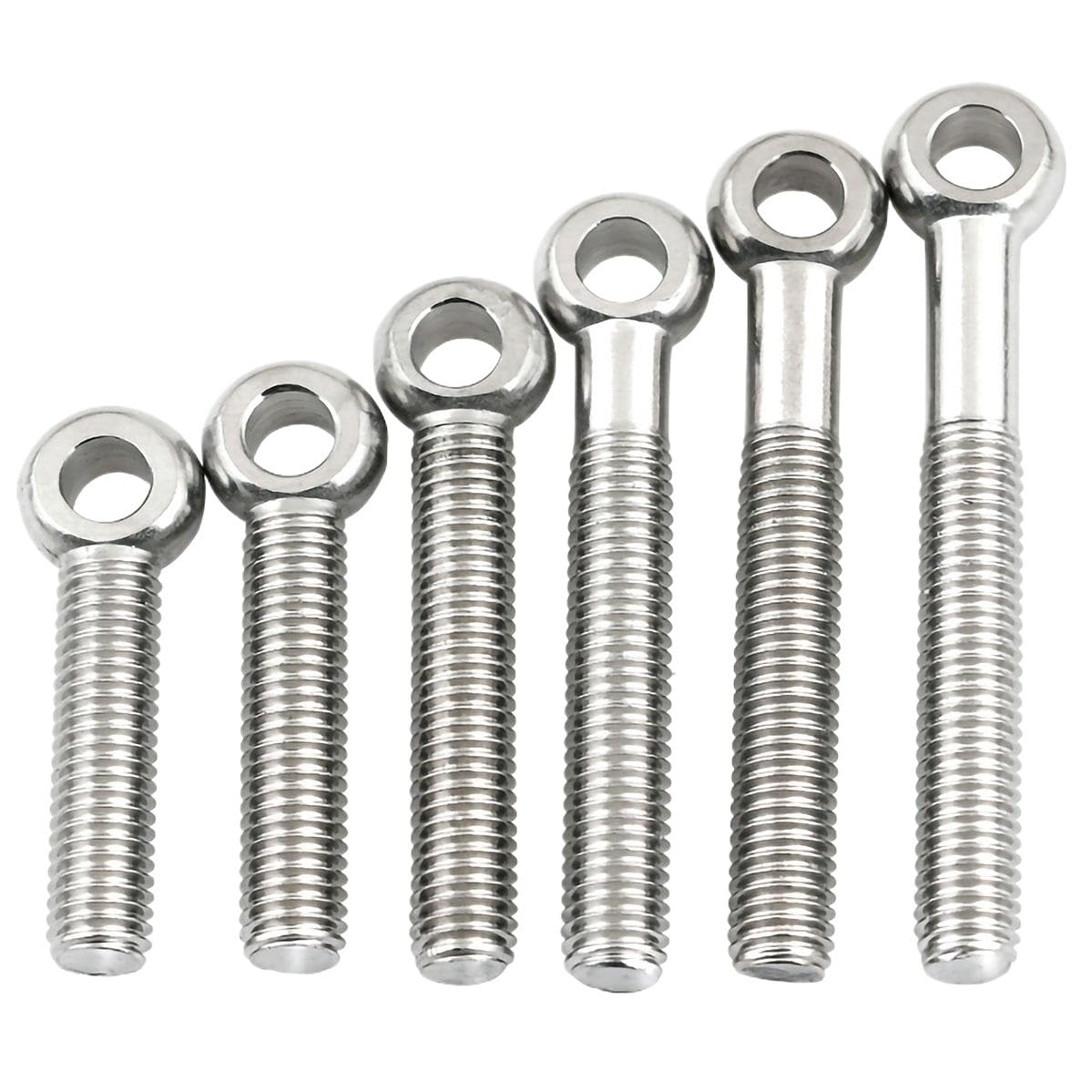 Cáncamo con tuerca, Anillo de hombro pernos de ojo M5 M6 M8 304 anillo de acero inoxidable perno de enlace ojo de pez agujero deslizante tornillo vivo ojo de pez con agujero(M8x45mm(2PCS))
