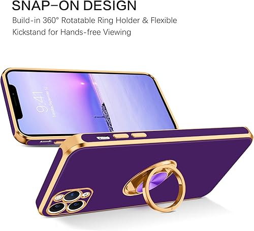 Miniatura 4 de BENTOBEN Funda para iPhone 11 Pro Max, funda para iPhone 11 ProMax, ajuste delgado, soporte de anillo con soporte de soporte, protección a prueba de