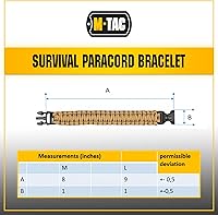 Vista 6 de M-Tac Pulsera de supervivencia con cuerda paracaídas - Cuerda de 12 pies (144 pulgadas) - Cuerda táctica de emergencia con brújula y silbato