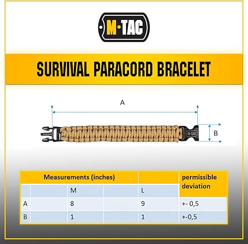 Miniatura 6 de M-Tac Pulsera de cuerda de paracaídas de supervivencia, cuerda de emergencia táctica de 12 pies (144 pulgadas), con silbato de brújula