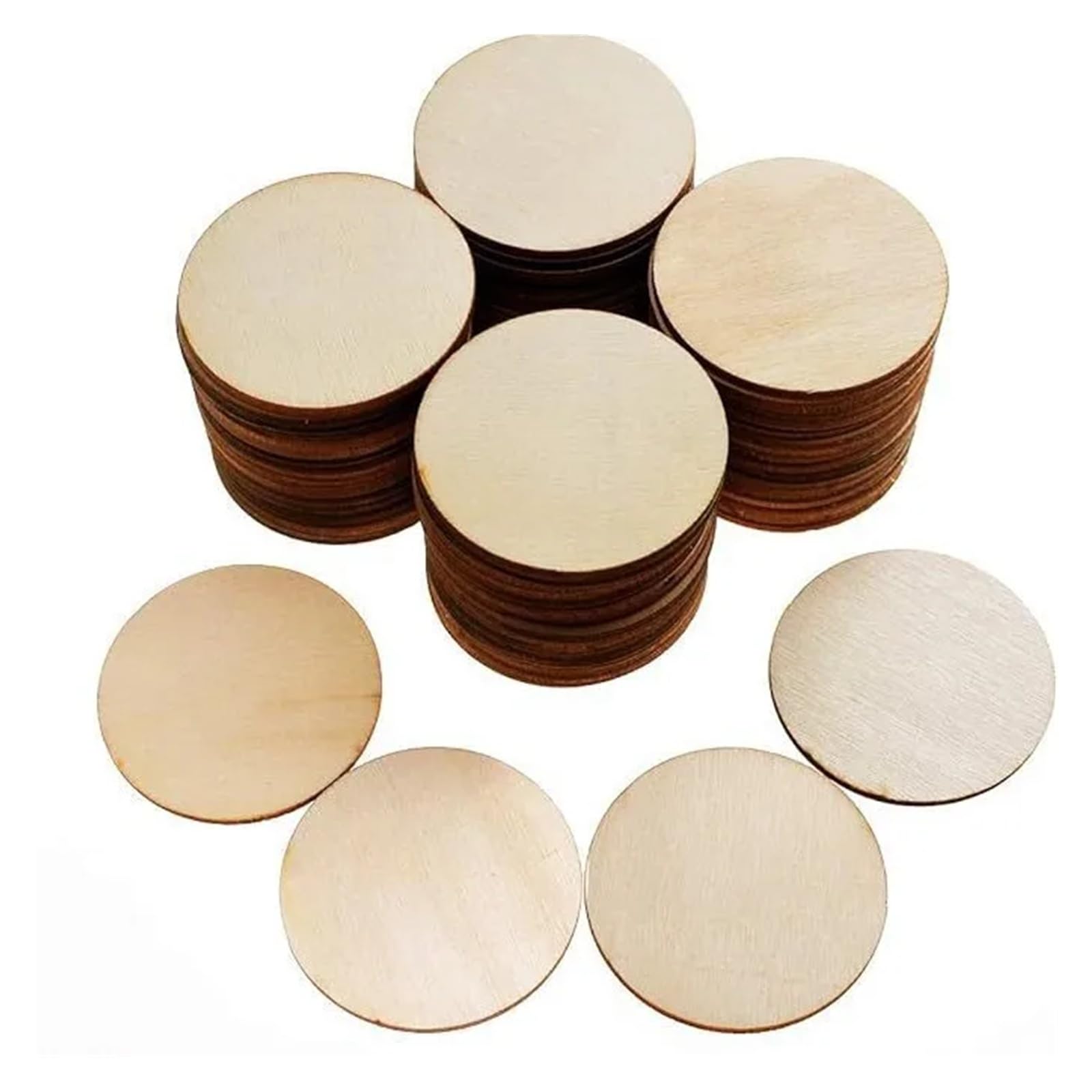 Tallar madera 4/8/16/30 piezas de madera contrachapada de tilo sin terminar, 4 x 4 pulgadas, 2 mm de grosor, para manualidades, grabado láser, palos de madera para quemar madera (rotundidad 10 x 10 cm