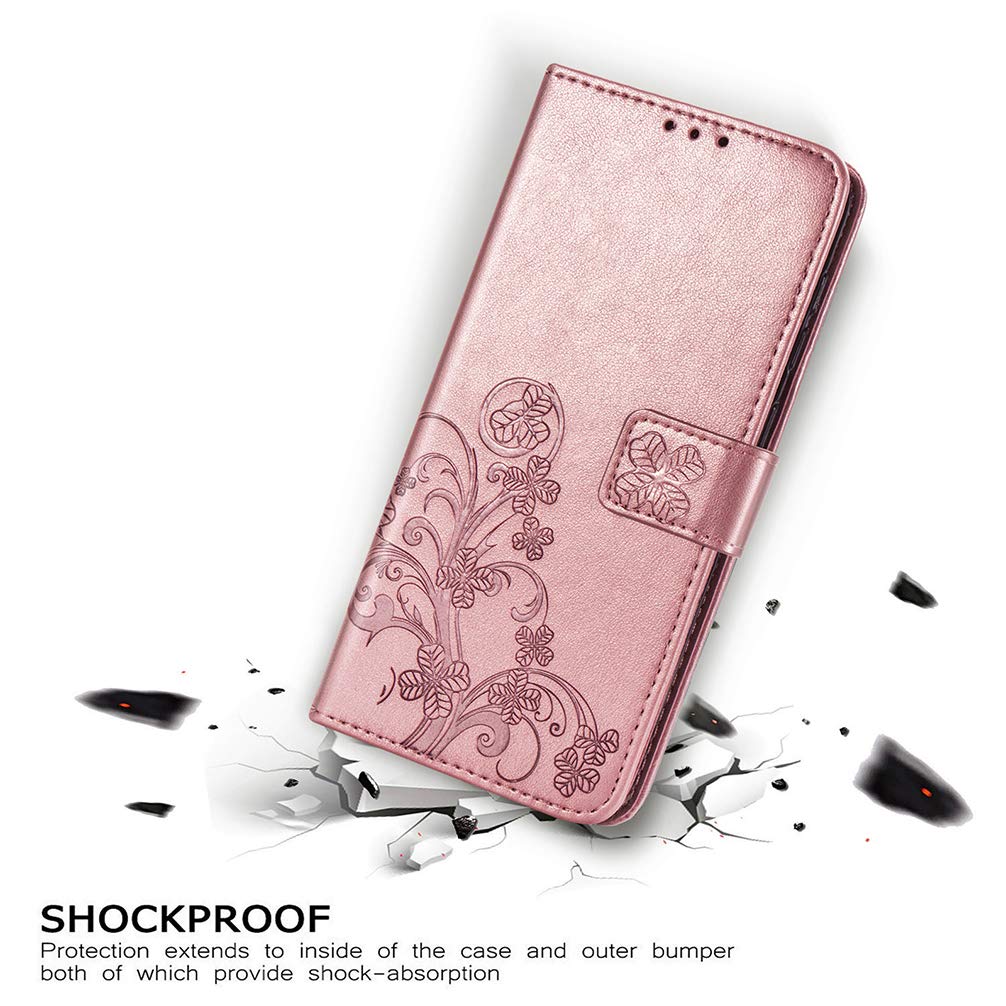 BRAND SET Custodia per xiaomi Poco X5 Pro 5G Cover Portafoglio xiaomi Poco X5 Pro 5G Pelle Sintetica TPU Antiurto Custodia Magnetica per xiaomi Poco X5 Pro 5G-Oro rosa